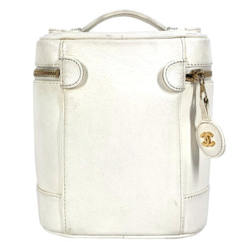 Chanel A01998 Cc Coco Mark Logo Vanity Bag/Pouch/Handbag In Caviar Leather