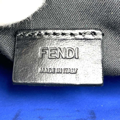 Fendi 7Va350 Vocabulary Clutch Bag Think Second Pouch Blue Leather