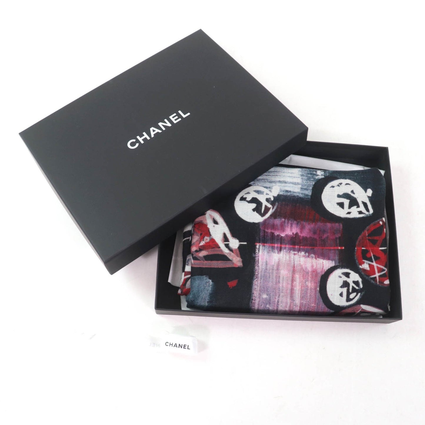 Chanel 100% Cashmere Tweed 2023 Fringed All-Over Print Large Stole/Shawl