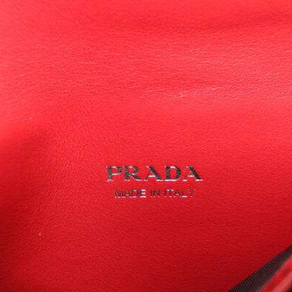 Prada Card Case 1Mc004 Red And Black Leather Pass Case