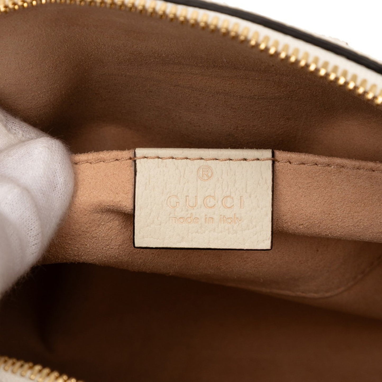 Gucci Ophidia Shoulder Bag 499621 White Leather