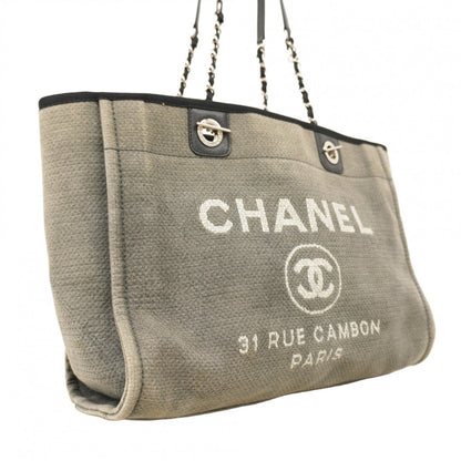 Chanel Deauville Tote Bag With Chain Shoulder Strap