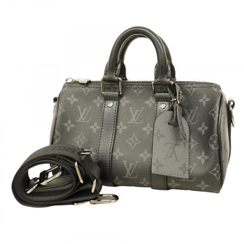Louis Vuitton Monogram Eclipse Keepall Bandouliere 25 Handbag M46271 Black/Gray 2-Way Bag