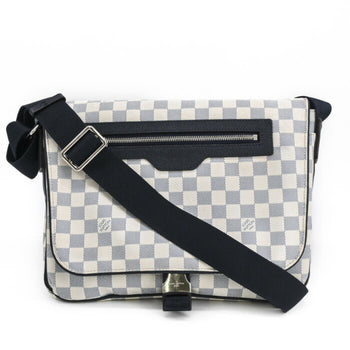 Louis Vuitton Damier Chance Matchpoint Shoulder Bag In White And Navy