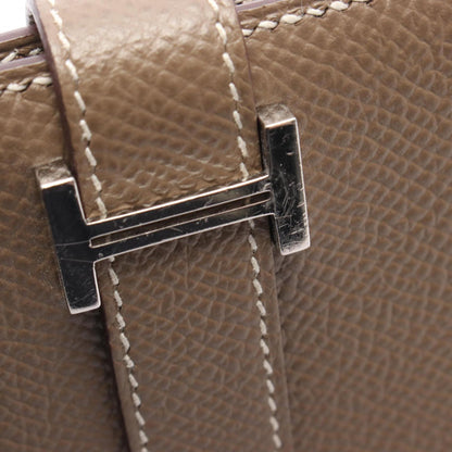 Hermes Herms Bearn Compact Bifold Wallet In Calfskin Leather (Cowhide) With Epsom Leather
