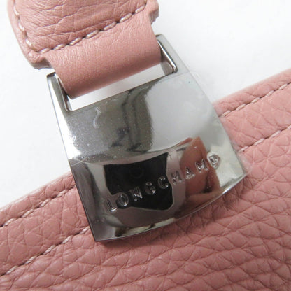 Longchamp Madeleine 2077886258 Logo-Embossed Leather Handbag In Dusty Pink