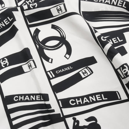 Chanel Coco Mark Bookshelf Scarf Silk