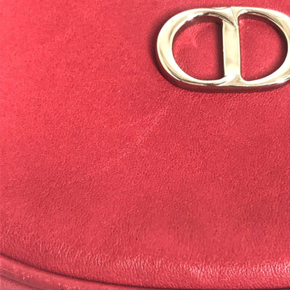 Christian Christian Dior Cdhardware Bag Crossbody Shoulder Bag Red Silverhardware