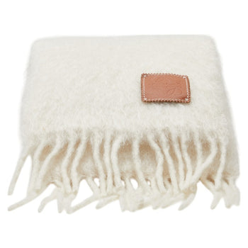 Loewe Anagram Scarf In White Wool
