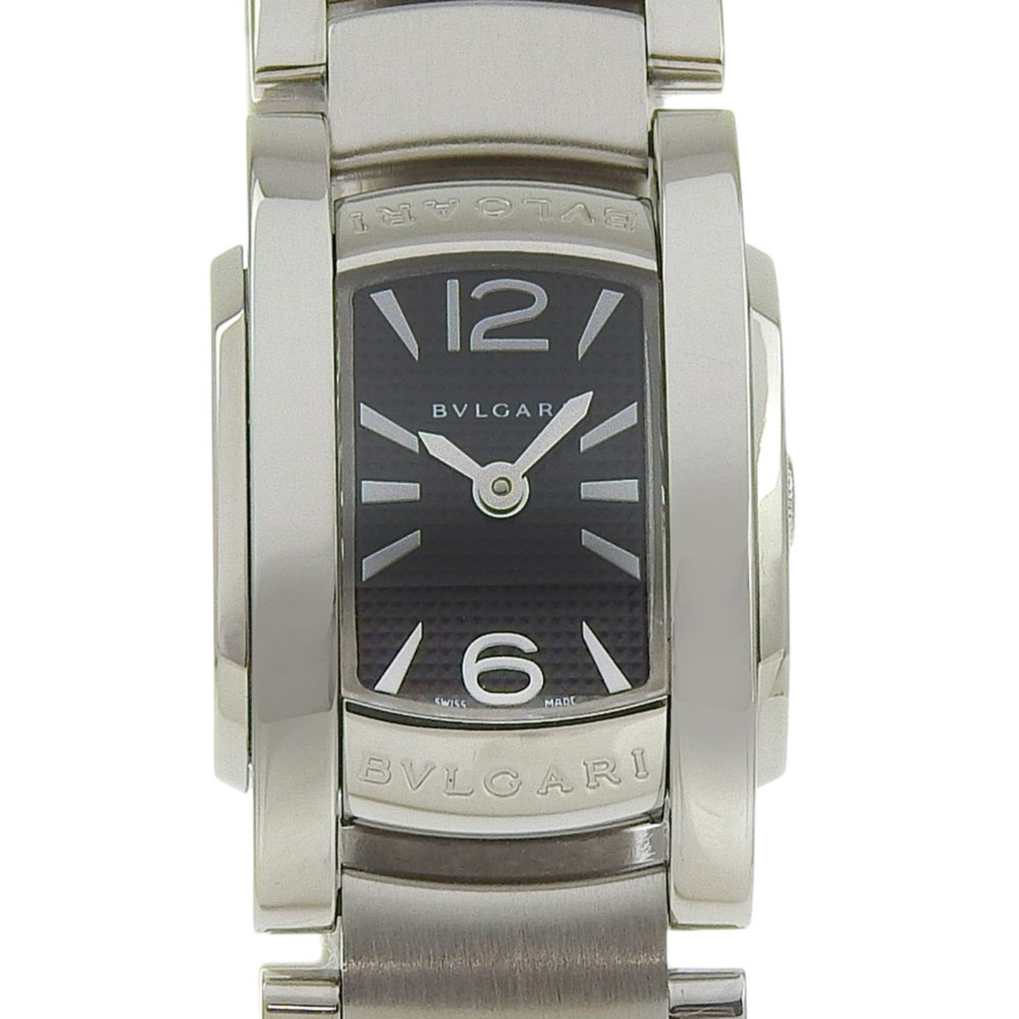 Bvlgari Assioma Watch Aa26S Stainless Steel Quartz Analog Display Black Dial