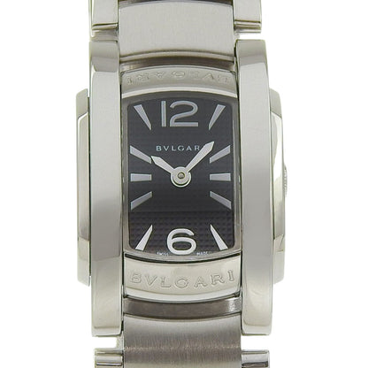 Bvlgari Assioma Watch Aa26S Stainless Steel Quartz Analog Display Black Dial