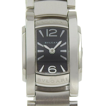 Bvlgari Assioma Watch Aa26S Stainless Steel Quartz Analog Display Black Dial