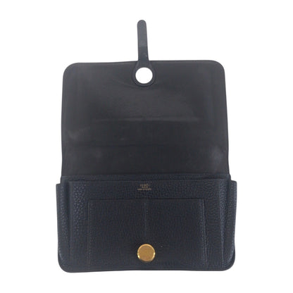 Hermes Dogon Gm Black Gold Hardware Taurillon Clemence Long Wallet D Engraved