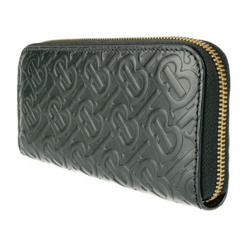 Burberry Burberry Long Wallet Zip Tb Monogram 8011601 Black Embossed Leather