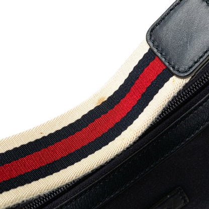 Gucci Sherry Line Handbag 263757 Navy Canvas Leather