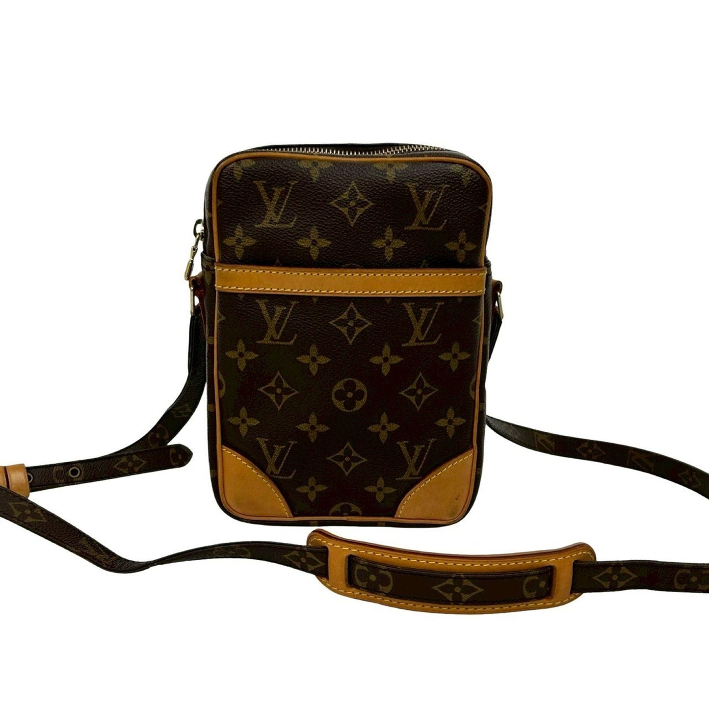 Louis Vuitton Danube Monogram Leather Mini Shoulder Bag/Pochette/Sacoche Brown 22685