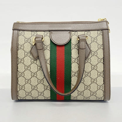 Gucci Ophidia Handbag 547551 Leather Brown Beige
