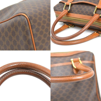 Celine Handbag In Brown And Gold Macadam Leather
