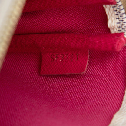 Louis Vuitton Damier Azur Vivienne Mini Pochette Accessory Pouch Handbag N60487 White Multicolor