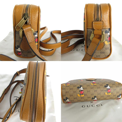 Gucci Shoulder Bag X Disney Leather Brown Multicolor Gold