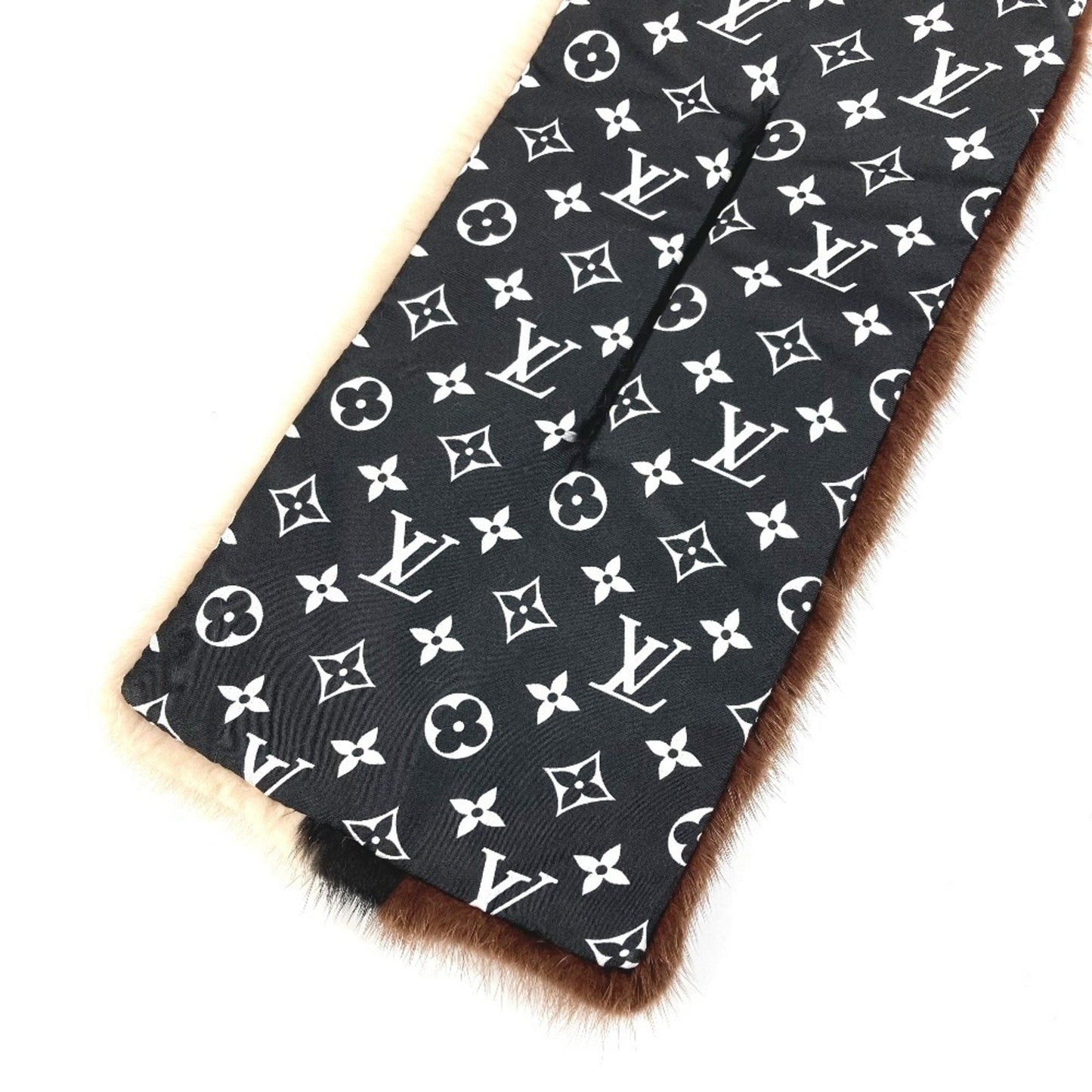 Louis Vuitton M76165 Monogram Echarpe Louis In The Winter Shawl/Stole/Tippet Scarf Mink Silk For