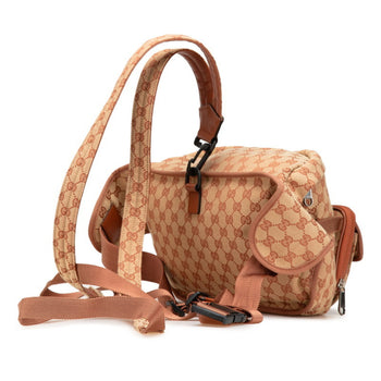 Gucci Gg Canvas La Angels Waist Bag Backpack 536842 Brown Leather