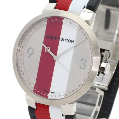 Louis Vuitton Q1D Tambour Kim Jones Limited Edition Watch Stainless Steel Leather