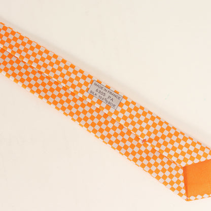 Hermes Chessman Knight Monogram Silk Tie 6305 Pa Orange Blue