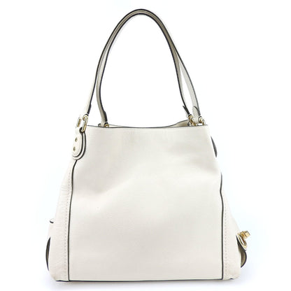 Coach Shoulder Bag 57125 Leather Off-White