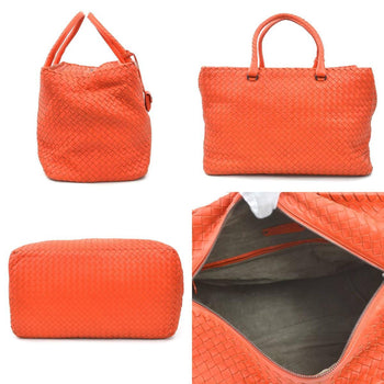 Bottega Veneta Handbag In Intrecciato Leather Orange Red For Men And Women