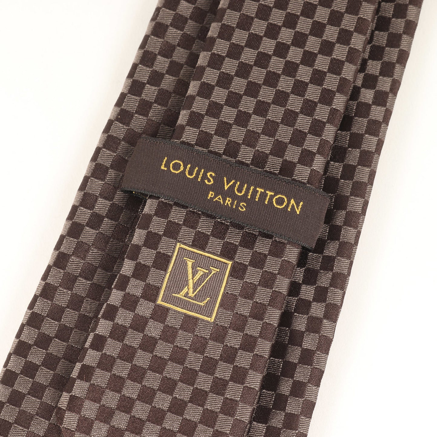 Louis Vuitton Louis Vuitton Micro Damier Silk Cravate Tie Brown