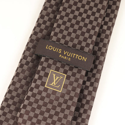 Louis Vuitton Louis Vuitton Micro Damier Silk Cravate Tie Brown