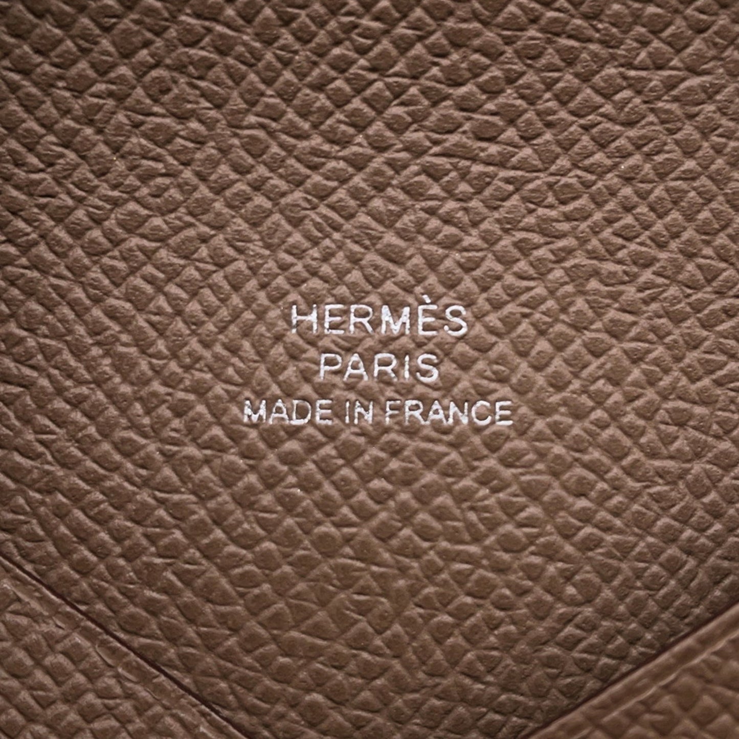 Hermes Herms Calvi Etoupe Card Case With U Stamp