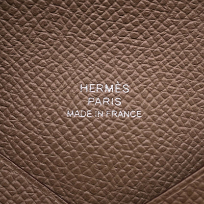 Hermes Herms Calvi Etoupe Card Case With U Stamp