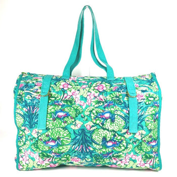 Hermes Vintage Frog Floral Print Tote Bag/Boston Bag/Shoulder Bag