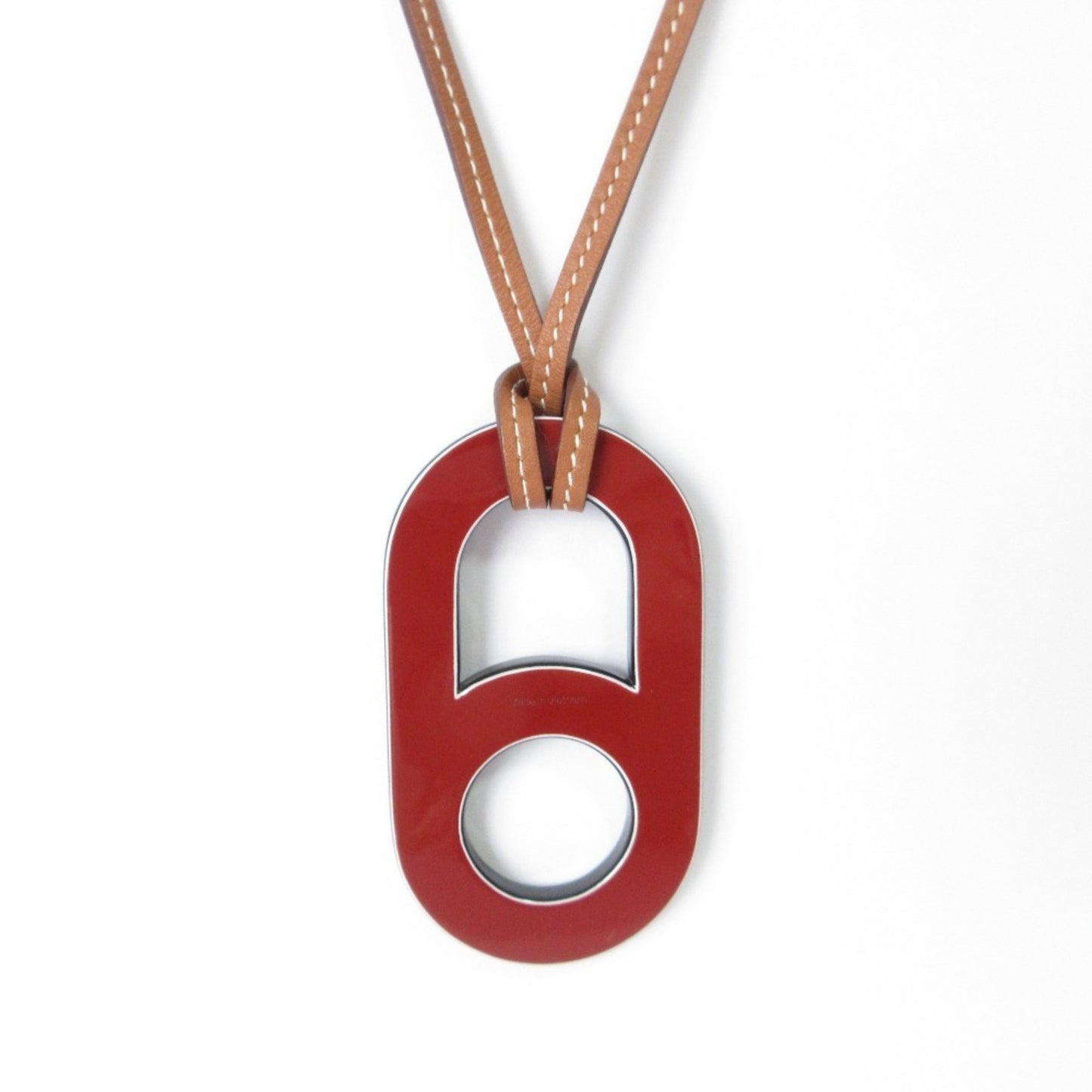 Hermes Variation Pendant Necklace Navy Red