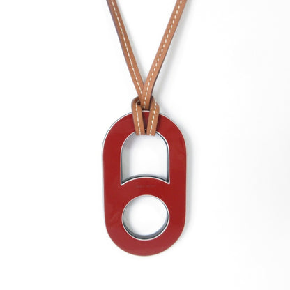 Hermes Variation Pendant Necklace Navy Red