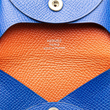 Hermes Bastia Coin Case Blue Royale Terre Bateau Veau Epsom