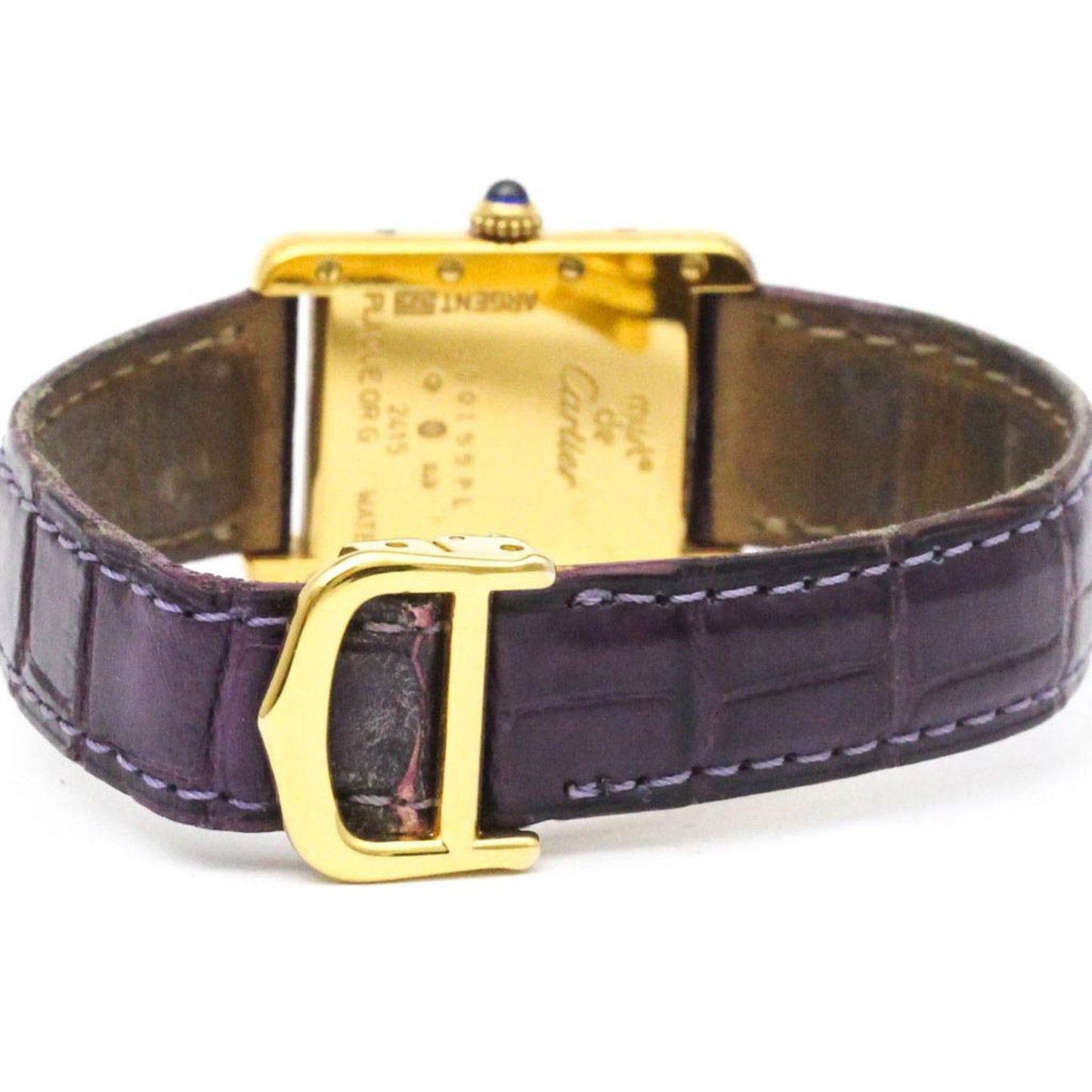 Cartier Must Tank Vermeil Gold Plated Leather Quartz
