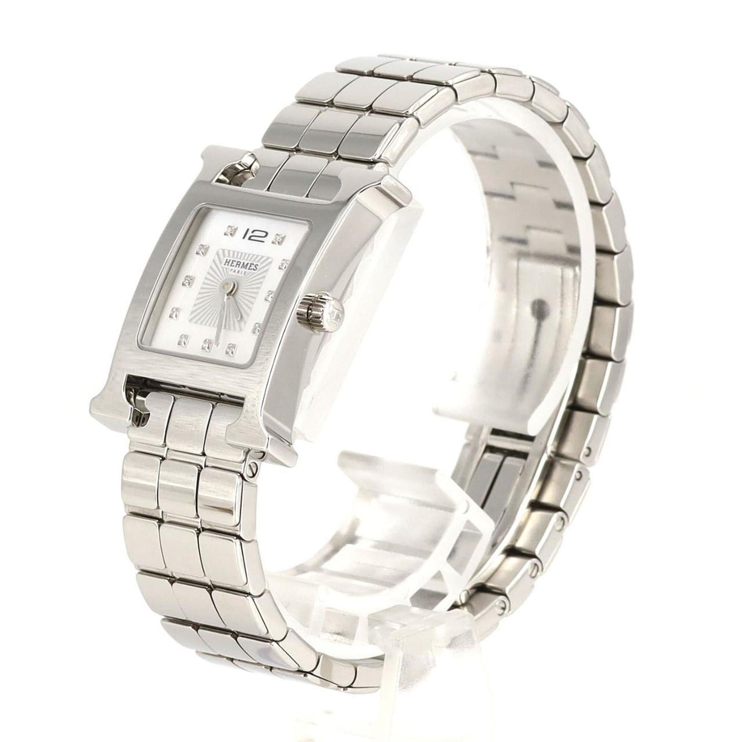 Herms H Watch 11P Hh1.210 Stainless Steel Quartz Wristwatch