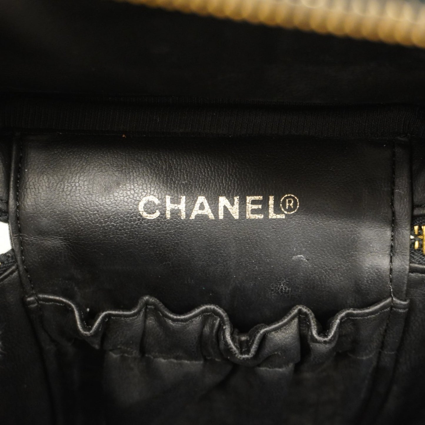 Chanel Vanity Bag Patent Leather Black