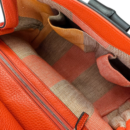 Gucci Bamboo Daily Top Handle 2-Way Handbag/Shoulder Bag 370831 Orange