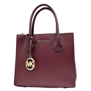 Michael Kors 2-Way Handbag/Shoulder Bag In Bordeaux Leather
