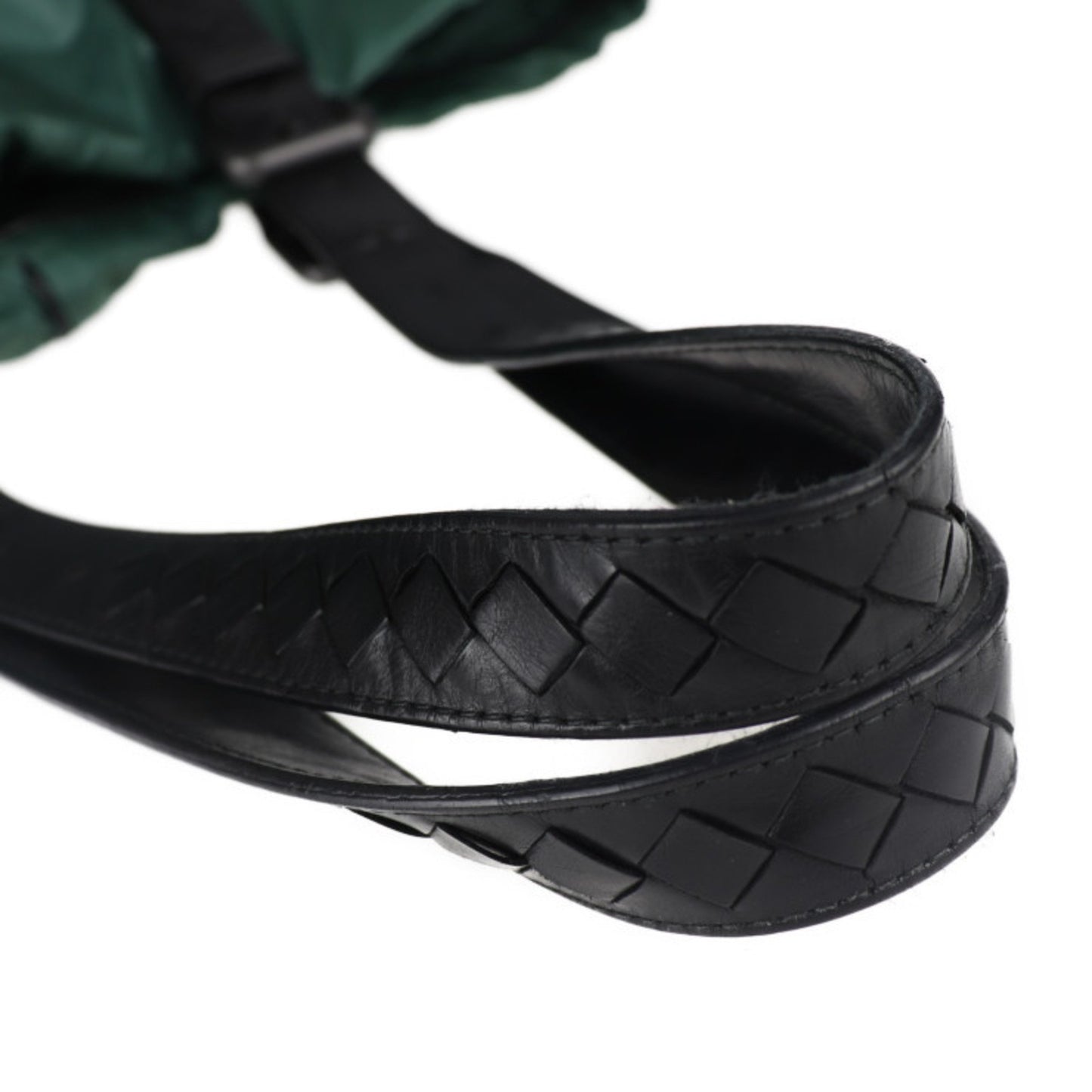 Bottega Veneta Bottega Veneta Shoulder Bag 244898 Nylon Leather Green Black Tote Spinnaker