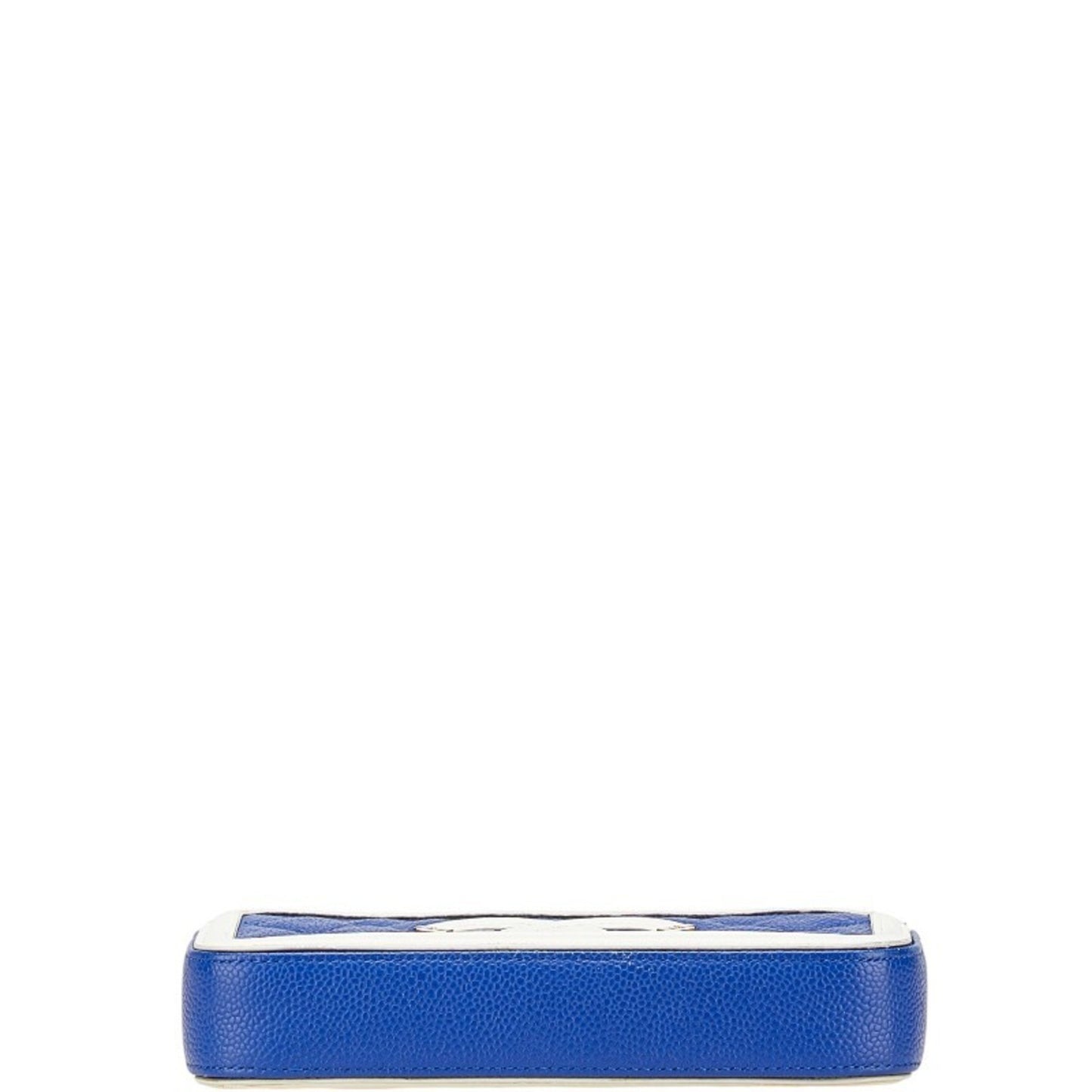 Chanel Coco Mark Tricolor Shoulder Bag Navy White Caviar Skin