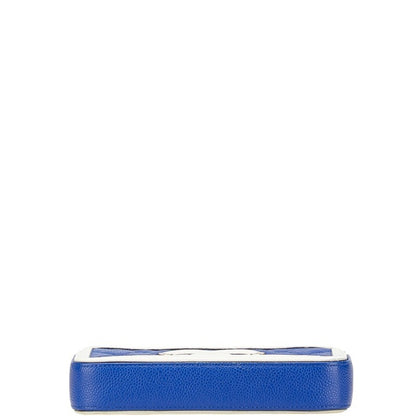 Chanel Coco Mark Tricolor Shoulder Bag Navy White Caviar Skin