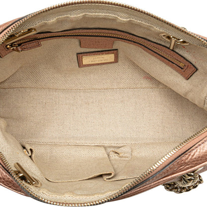 Gucci Soho Interlocking G Tassel Chain Shoulder Bag 308983 Pink Gold Leather