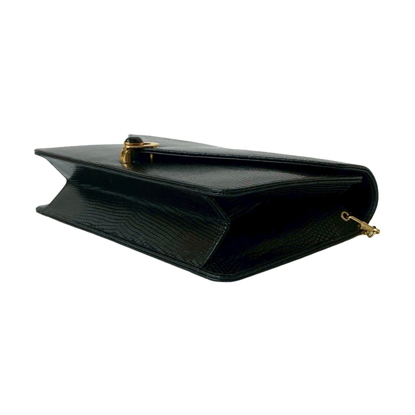 Gucci Old Gucci Leather Genuine Chain Shoulder Bag Pochette Black 41510