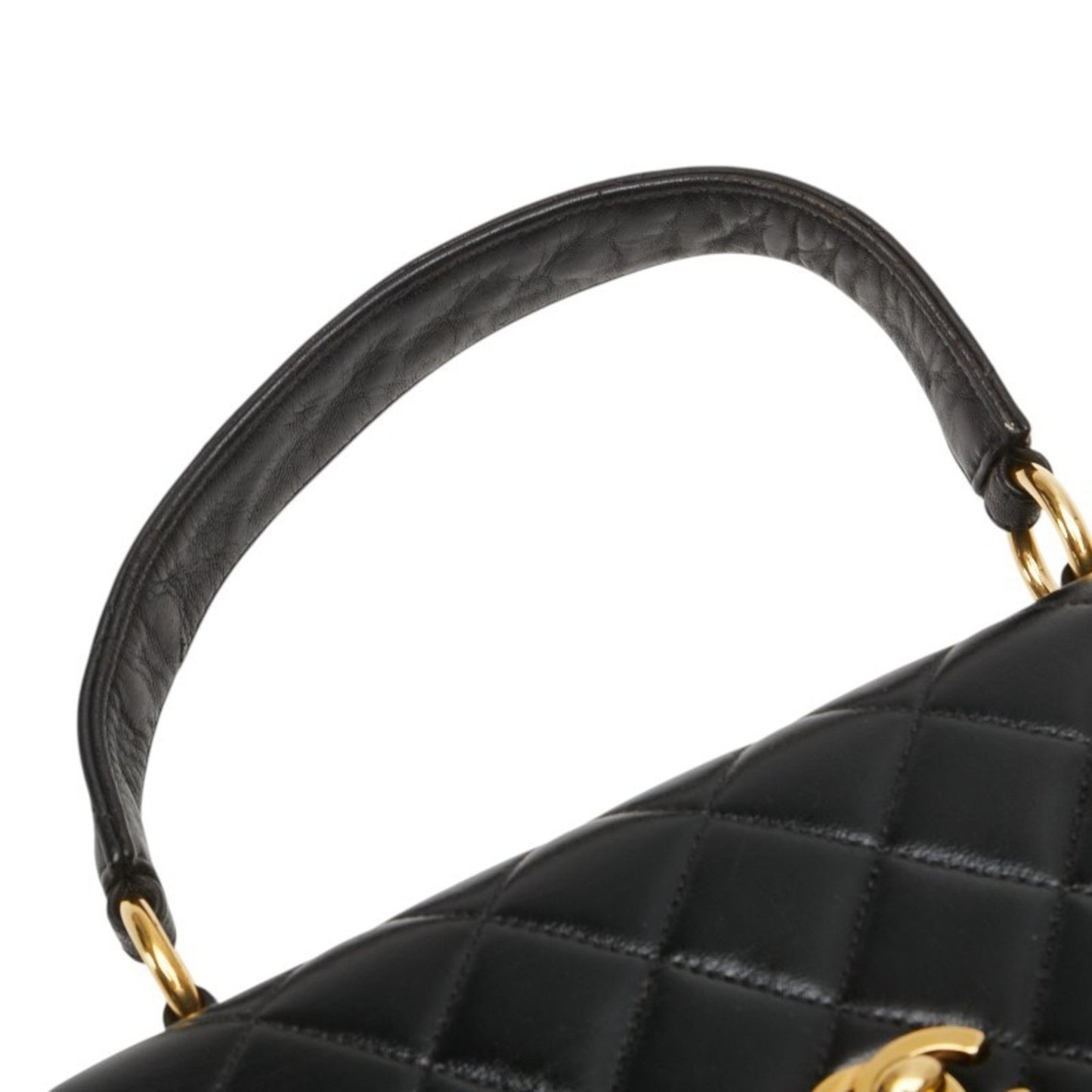 Chanel Matelasse Coco Mark Handbag In Black Lambskin