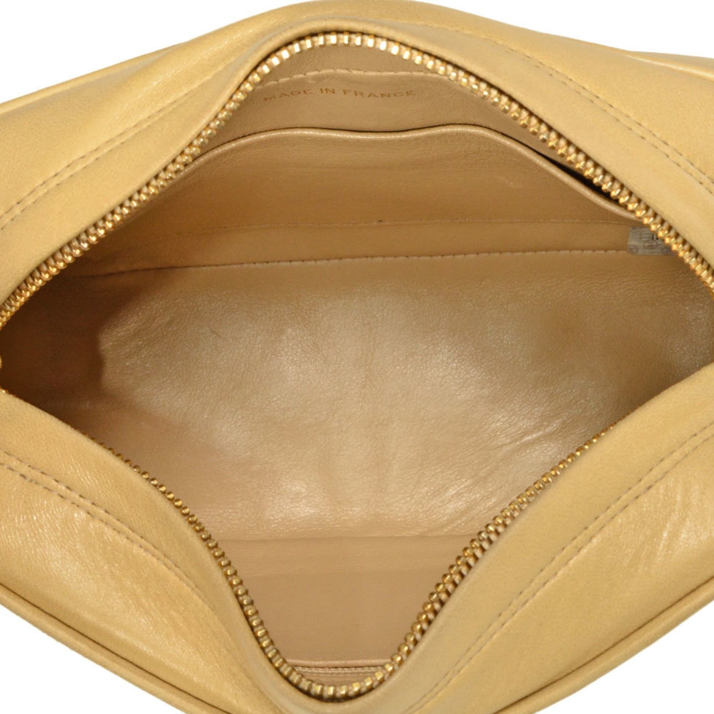 Chanel Shoulder Bag Lambskin Beige Diana Flap Coco Mark
